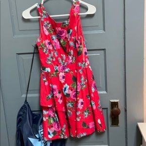 Red floral dress
